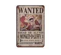 One Piece Monkey D Luffy Latest Billion Wanted Poster Canvas Poster Retro Poster Metal Tin Sign Chic Art Retro Iron Painting Bar People Cave Cafe Family Garage Poster Wall Decoration 8x12inch(20x30cm