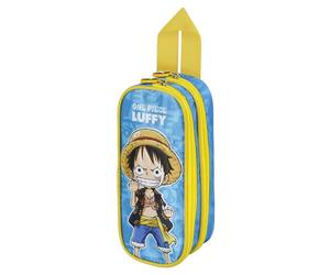 One Piece Monkey-Double Pencil Case, Blue, 22 x 9.5 cm