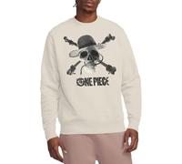 One Piece Mono Skull Logo Unisex Sweatshirt, Natural, Large