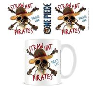 One Piece Mug (Live Action Pirate Emblem Design) 11oz Ceramic Coffee Mug, Cups and Coffee Mugs for Women, Men and Kids - Official Merchandise, White