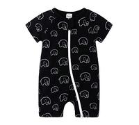 One-Piece Newborn Baby Boys Girls Romper Suit, Chickwin Summer Cotton Short Sleeve Animals Print Infant Toddler Jumpsuit Bodysuit Pajamas Shorts Romper Outfit (73cm,Black Elephant)
