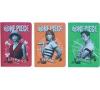 One Piece Notebooks 3 x A5 Size Luffy Nami Zoro Manga Anime Gift NEW & OFFICIAL