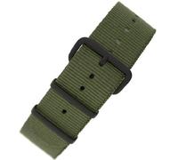 One-Piece Nylon Watch Strap in Green with PVD Buckle & Keepers (22mm)