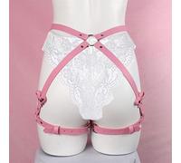 One Piece Pink Leather Body Harness Suspender Bra Cage Metal Buckle Chest Bondage Top Punk Adjustable Sexy Lingerie Club Party (Color : Style 9, Size : One size)