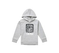 One Piece Poster T-Shirt Youth Kids Pull-Over Hoodie, Athletic Heather in Grey | Size: 9-11 Years One Piece Grey 9-11 Years