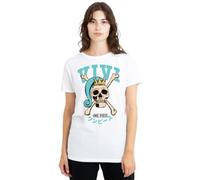 One Piece Princess Vivi Collegic Skull Ladies T Shirt, White, Small