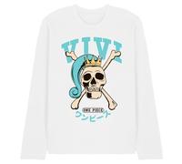 One Piece Princess Vivi Collegic Skull Unisex Long Sleeve T-Shirt, White, Large