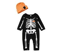 One-Piece Romper Baby Halloween Costume Cute Newborns Boys Girls Outfits Pumpkin Kids Funny Bat Hoodie Set Unisex Boy Outfit Clothes with Hat for Cosplay Party Black