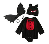 One-Piece Romper Baby Halloween Costume Cute Unisex Pumpkin Kids Jumpsuit with Hat Overalls Spooky Outfits Warm Bodysuit Outerwear Clothing Set for 0-36Months Red