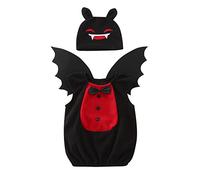 One-Piece Romper Baby Halloween Costume Girls Boys Infant Clothes Set Ghost Pumpkin Fancy Dress Jumpsuit with Hat Up for Kids Toddler Cosplay Outfit Black