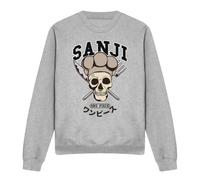 One Piece Sanji Collegic Skull Unisex Sweatshirt, Athletic Heather, Large