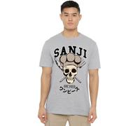One Piece Sanji Collegic Skull Unisex T-Shirt, Athletic Heather, XX-Large