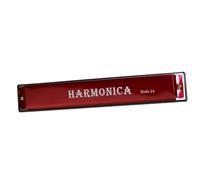 One Piece Set Of 24 Holes Octave Metal Harmonica C Key With Box Instrument Harmonica Suitable For Beginners (Color : Red)