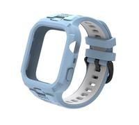 One piece silicone soft Sport Band case for Huawei Watch Fit 4/4Pro wristband Replaced Silicone Breathable Bracelet Accessories(Blue white,For fit 4 pro)