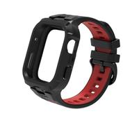 One piece silicone soft Sport Band case for Huawei Watch Fit 4/4Pro wristband Replaced Silicone Breathable Bracelet Accessories(Black red,For fit 4)