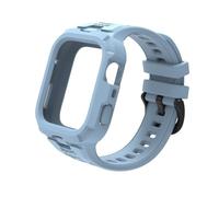 One piece silicone soft Sport Band case for Huawei Watch Fit 4/4Pro wristband Replaced Silicone Breathable Bracelet Accessories(Light blue,For fit 4 pro)