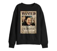 One Piece Sir Crocodile Pirate Wanted Poster Kids Sweatshirt, Black, 9-11Y
