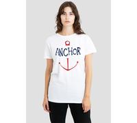 One Piece Sketch Anchor Simple Ladies T Shirt, White One Piece White M