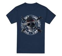 One Piece Skull & Cross Bones Stamp Unisex T Shirt, Navy, XXXX-Large