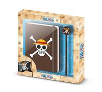 One Piece Skull-Gift Box with Diary and Fashion Ballpoint Pen, Brown
