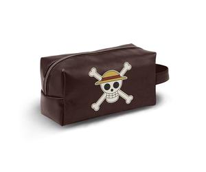 One Piece Skull-Plus Brick Travel Toiletry Bag, Brown, 27 x 13 cm