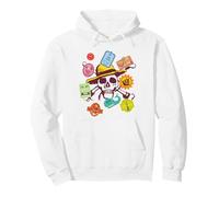 One Piece Skull Travel Stickers Pullover Hoodie