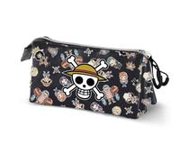 One Piece Skull-Triple Pencil Case, Multicolour, 23 x 11 cm