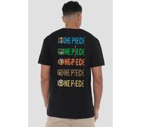 One Piece Stacked Logos Front Back T-Shirt, Black | Size: Large One Piece Black L