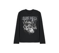 One Piece One Piece Straw Hat Crew Heavy Metal Long Sleeve T M Black