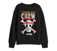 One Piece Straw Hat Crew Logo Kids Sweatshirt, Black, 12-13