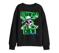 One Piece Straw Hat Crew Scrapbook Kids Sweatshirt, Black, 9-11Y