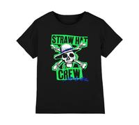 One Piece Straw Hat Crew Scrapbook Kids T-Shirt, Black, 7-8Y