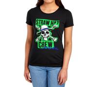 One Piece Straw Hat Crew Scrapbook Womens T-Shirt, Black, M