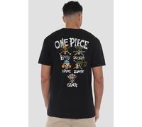 One Piece Straw Hat Crew Skull Cross Bones Front Back T-Shirt, Black | Size: Small One Piece Black S