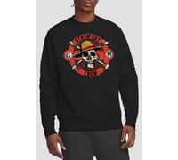 One Piece One Piece Straw Hat Crew Skull Sweatshirt Black S Black