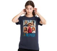 One Piece Straw Hat Group Ladies T Shirt, Deep Navy One Piece Navy L