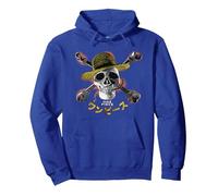 One Piece Straw Hat Jolly Roger Pullover Hoodie, Adult Unisex, Royal Blue, Large
