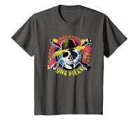 One Piece Straw Hat Pirates Logo Anime Monkey D Luffy Kids T-Shirt, Youth, Asphalt Grey, 3T