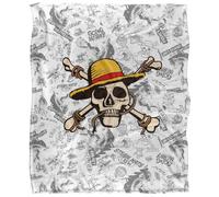One Piece Straw Hat Skull And Crossbones Silky Touch Super Soft Throw Blanket 152 X 127 Cm