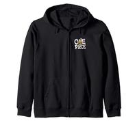 One Piece Straw Skull Front Back Zip Hoodie