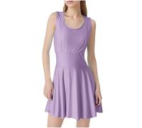 One Piece Swimdress for Women High Waist Tummy Control Swimming Costume Scoop Neck Swimsuit Plus Size Swimwear Ruched Swim Dresses Sports Swimsuit Bathing Suit Beach Wear Monokinis Modest Swimwear