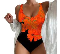 One Piece Swimsuit Built in Bra, Tummy Control Tankini Sets with Boyshorts Halter Vintage High Neck Zipper Short Sleeve Bathing Suit Hot Gift Set Deals of The Day