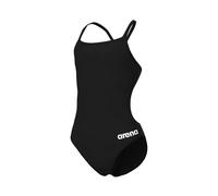 ARENA Solid Challenge Team Junior Girl's One-piece Swimsuit, Fast-Drying Sports Swimwear, MaxLife Fabric with Maximum Chlorine Resistance and UPF 50+ UV Protection Black-White