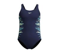Speedo Girls Placement Muscleback Swimsuit Swimming Costume Peacoat/Pale Clover Size 13-14 Years