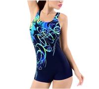 One Piece Swimsuit for Women UK Clearance Boyleg Sports Swimming Costume Rash Guard Sets Tummy Control Gym Swimsuits High Cut Color Block Modest Swimwear Beach Surfing Bathing Suits Ladies