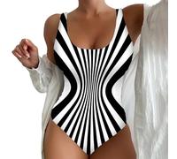 One Piece Swimsuit High Leg, Quick Dry Surf Suit Leaf Print Knot Adjustable Ruched Padded Bandeau Bathing Suit Sexy Slimming Tube Top Swimwear Graduation Gifts Causal Autumn Winter White