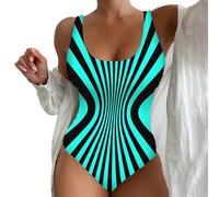 One Piece Swimsuit High Neck, Plus Size Modest Swimwear Low Waisted Tie Side Adjustable Straps Square Neck Swimming Costume with Skirt Valentine's Day Gift Hiking Walking Green