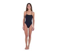 One-Piece Swimsuit Womens - Solid Square Neck Moderate Black