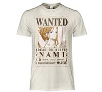 One Piece T Shirt Nami Wanted Poster. Official Unisex T-Shirt. Regular Cotton Top, Adult Boy, beige, XL