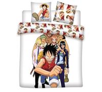 One Piece Team Double Bedding Set, Duvet Cover 240 x 220 cm + 2 Pillowcases 65 x 65 cm, Polycotton